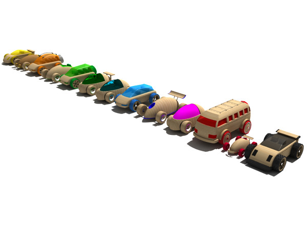 toy car obj - Wooden toy car collection... by gile.073